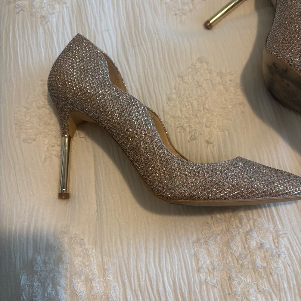 Badgley Mischka Glittering Silver Heels